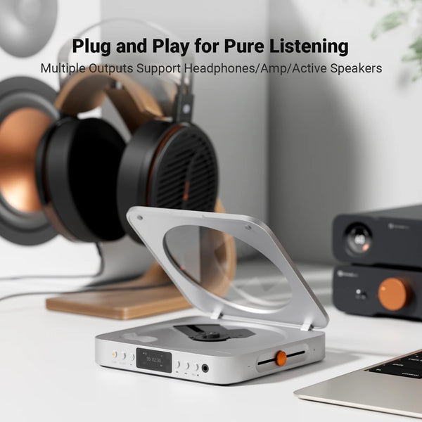 ម៉ាស៊ីនចាក់ស៊ីឌី Fosi Audio Merak HiFi ជាមួយឧបករណ៍បញ្ជាពីចម្ងាយ CS43131 DAC 210MW *2 អំពែរកាស គាំទ្រការបញ្ចូល USB Ripping USB Drive