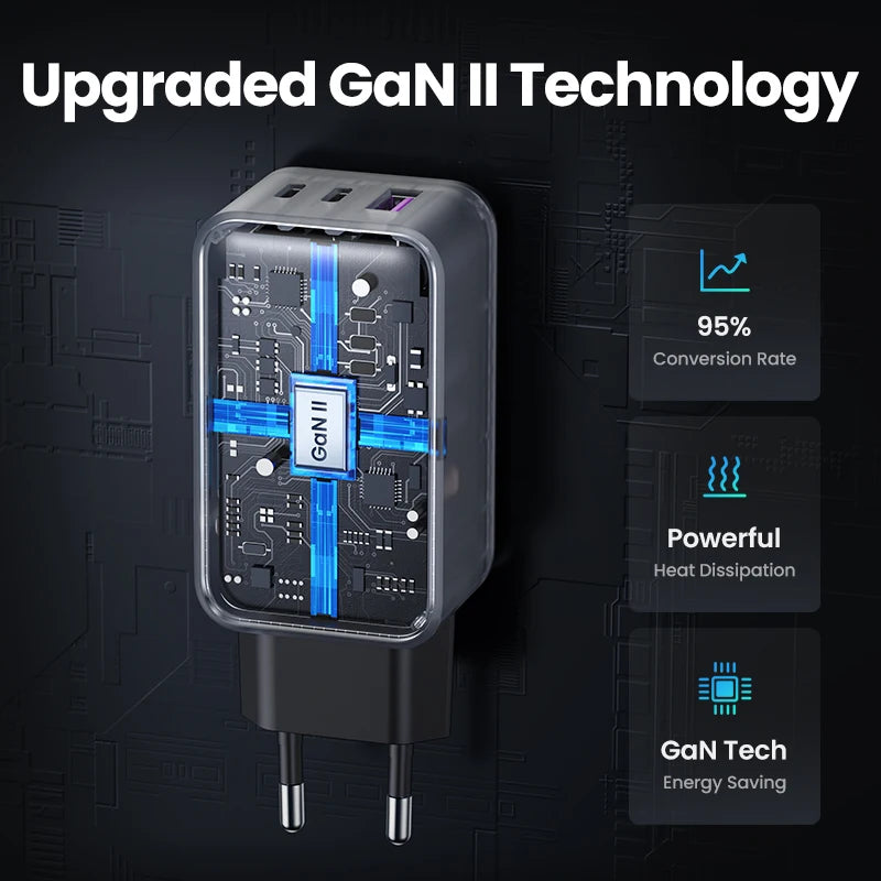 【KC-certified Korean Plug】UGREEN 65W GaN Charger QC4.0 PD3.0 USB C Charger for iPhone 18 17 16 Pro Max Laptop Macbook Air Tablet