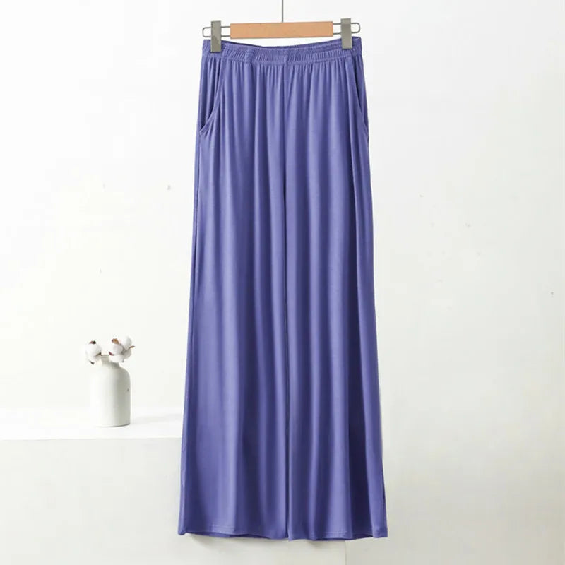 Female Trousers Modal Home Pants Women's Spring Autumn Summer Sleepwear Pantalones Casual Wide Leg Pajamas Pant Plus Size XL-7XL