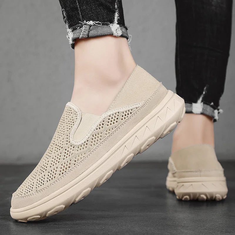 Summer Slip On Mesh Casual Shoes Men Breathable Lightweight Non Leather Shoes Size 38-47 Dropshipping