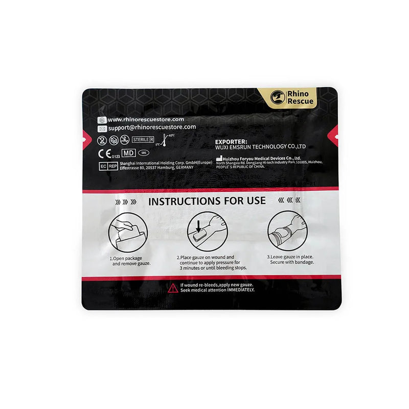 Rhino Rescue Soluble Hemostatic Gauze Portable Disposable Good Quality Combat Hemostatic Gauze Trauma Bandage