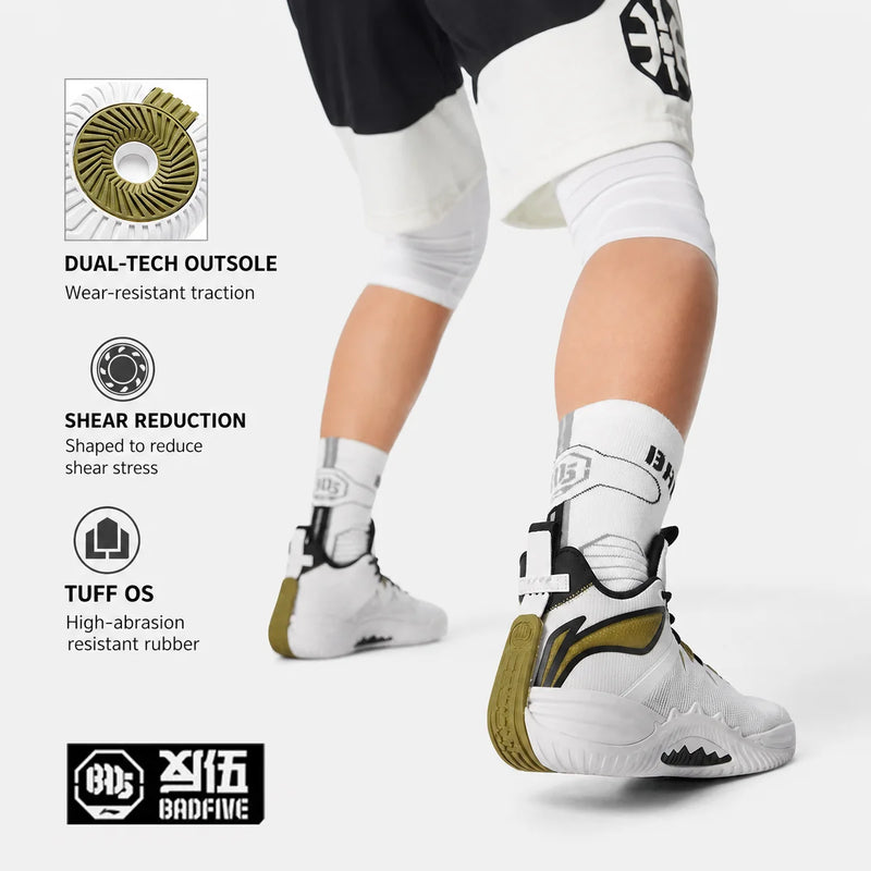 ស្បែកជើងបាល់បោះបុរស Li-Ning BADFIVE STORM 2025 ក្រៅផ្ទះ BOOM ទន់ស្រួល TUFF OS ស្បែកជើងកីឡា LiNing ដែលអាចពាក់បាន ABFV017