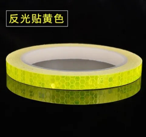 SEAMETAL 1cm*8m Car Stickers Reflective Tape Fluorescent Car Styling Decals Safety Warning Strips for Car Motorcycle MTB Bike