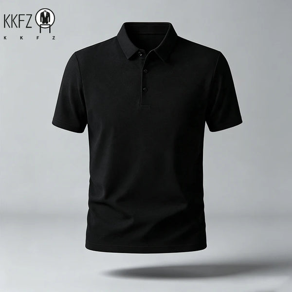 Men Regular Fit Short Sleeve Polo Shirt Lapel Collar Skin���Friendly Fabric For Street Style And Office Daily Commute Scenes