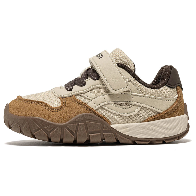 HOBIBEAR Toddler Kids Wide Toe Hiking Sneakers Artificial Leather Mesh Walking Shoes Trekking Outdoor Running Hook-Loop Sneaker
