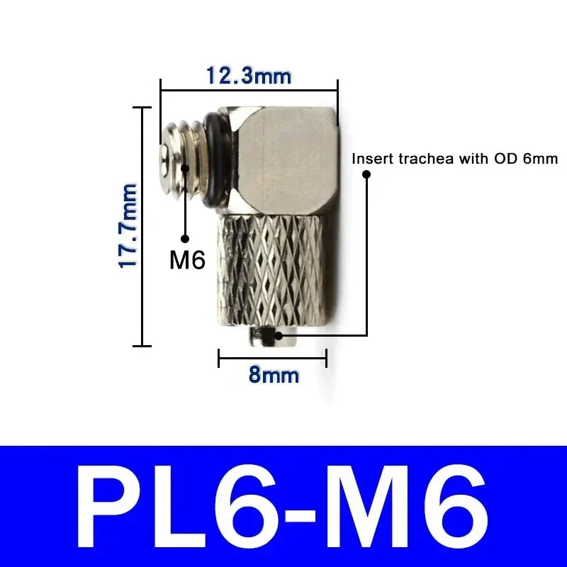 Male Thread M3 M4 M5 M6 -Air Tube 3mm 4mm 6mm OD Mini Pneumatic Pipe Connector Screw Through Quick Fitting Fast Twist Joint