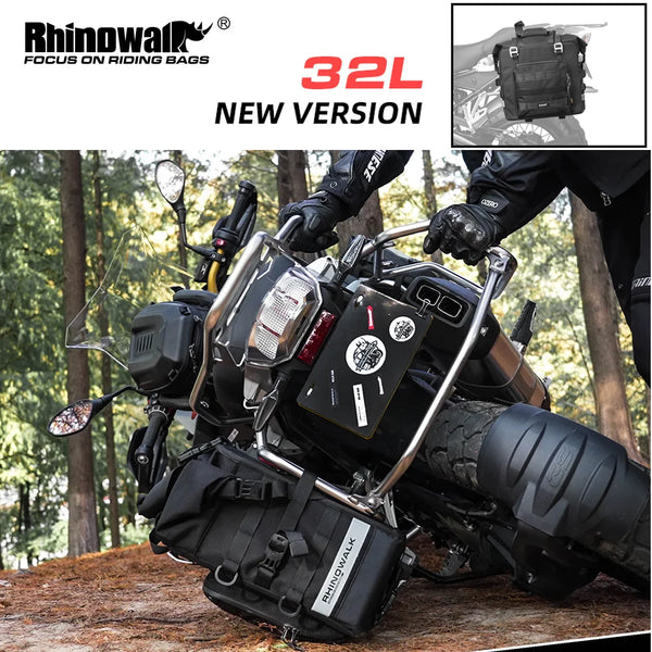 កាបូបម៉ូតូ Rhinowalk បញ្ចេញលឿន កាបូបចំហៀងពីរជាន់ កាបូបការពារទឹក 25លីត្រ កាបូបដាក់កែបម៉ូតូ កាបូបរឹង មានបន្ទះទ្រទ្រង់ លក់បញ្ចុះតម្លៃ 1 ដុំ