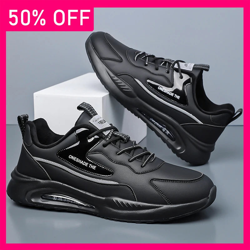 Men Sports Shoes Winter New Cotton Comfortable Soft Leather Outdoor Fitness Shoes Lightweight Versatile Casual Jogging Shoes