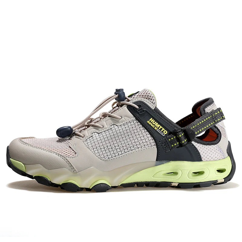 HUMTTO Hiking Shoes for Men Outdoor Summer Sneakers Trekking Barefoot Shoes Mens Breathable Quick Drying Black Beach Sandals Man