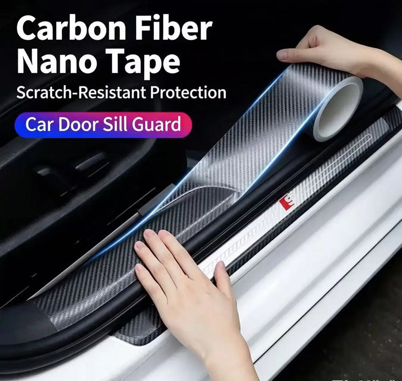 Universal Auto Door Threshold Anti-Scratch Film for Car Door Edge Protection with Carbon Fiber Texture and Bumper Guard
