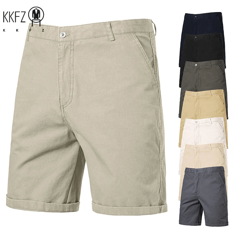 Breath Weave Male Knee Shorts Front Zip Closure Two Back Pockets Daily Office Semi Formal Casual Short Trousers