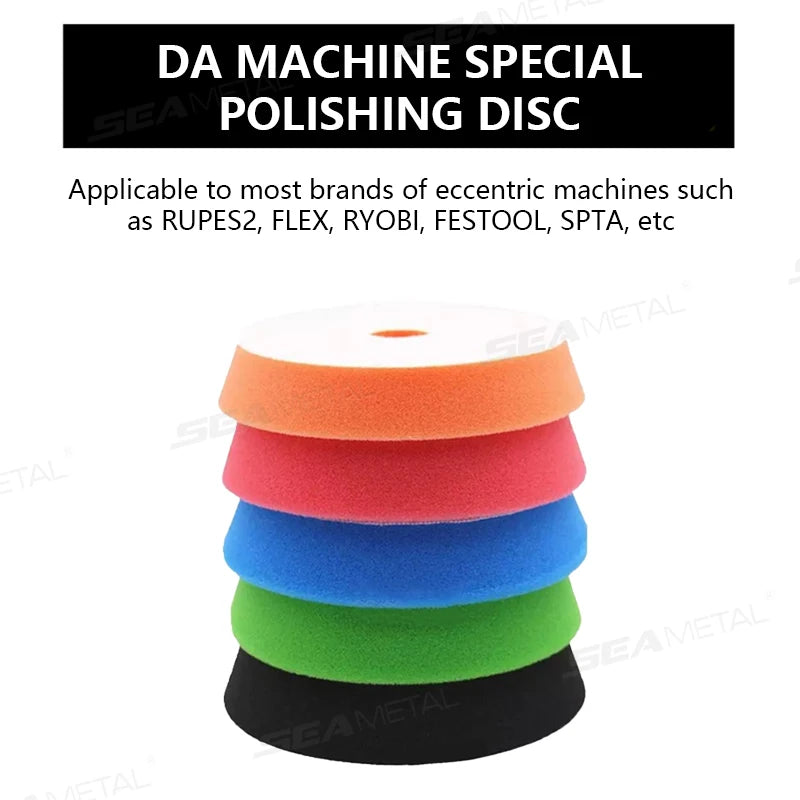 SEAMETAL 5pcs 5/6INCH Auto Detailing Pads Polishing Wheel Sponge Car Polisher Waxing Pads Set for Car Wax Applicator Discs