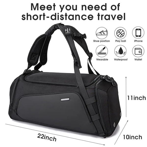 BANGE Gym Bag Fitness Wet Dry Waterproof Training Men Travel Shoulder Handbags Multifunction Work Out Swimming Duffle Bag Shoes