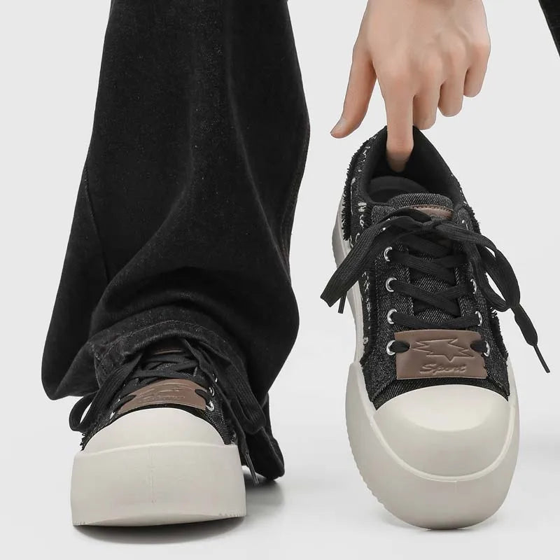 Men's thick-sole Joker Casual board Shoes Four Seasons Soft-sole Anti-slip Comfort Outdoor Walking Shoes Fashion Youth Tide Shoe