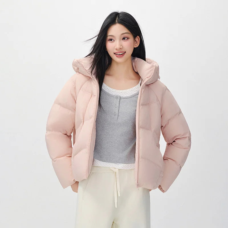 អាវក្រៅ Semir សម្រាប់នារី ៩០ ភាគរយ ដៃអាវ Raglan មានក្រណាត់ក្រាស់ សមល្មម រលុង ពាក់ប្រចាំថ្ងៃរដូវរងាថ្មី ឆ្នាំ២០២៦ ស្ទីលធម្មតាសម្រាប់ទីក្រុង