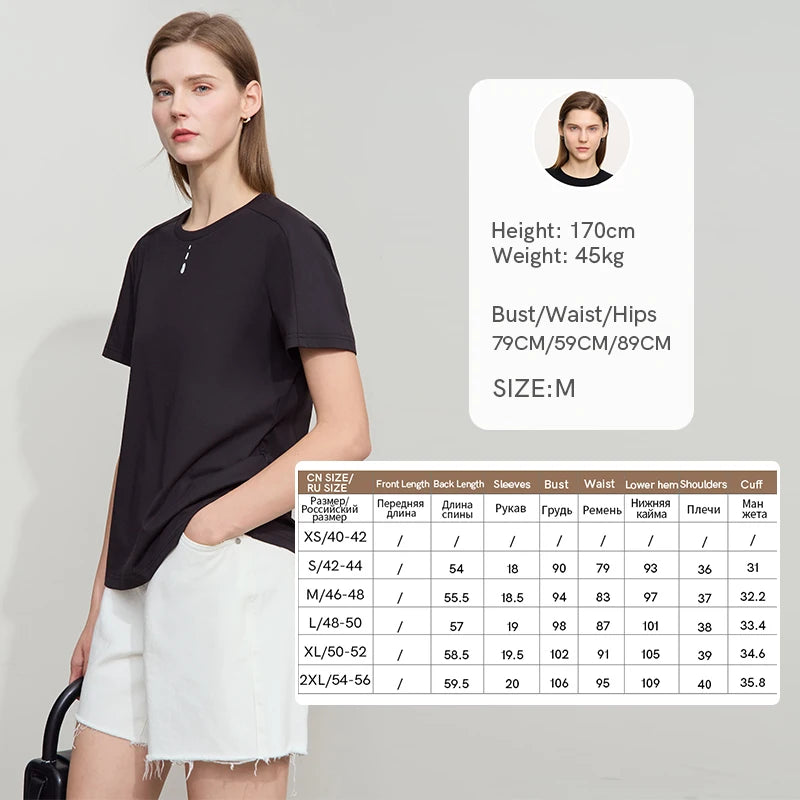 AMII Casual Print Shirt Women Summer New 2026 Short Sleeve Round Neck Baroque Pearl Straight T-shirts Woman Fashion 12522059