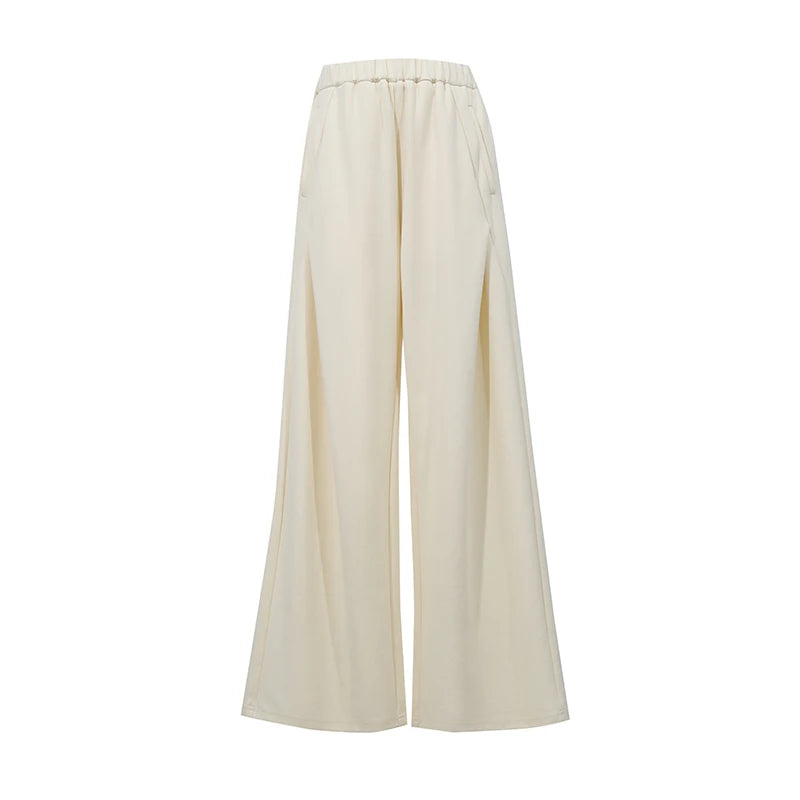 Amii Women's Pants Loose Fit Cotton Elastic Waist Wide Leg Casual 2026 Autumn New Versatile Comfortable Woman Trousers 12643036