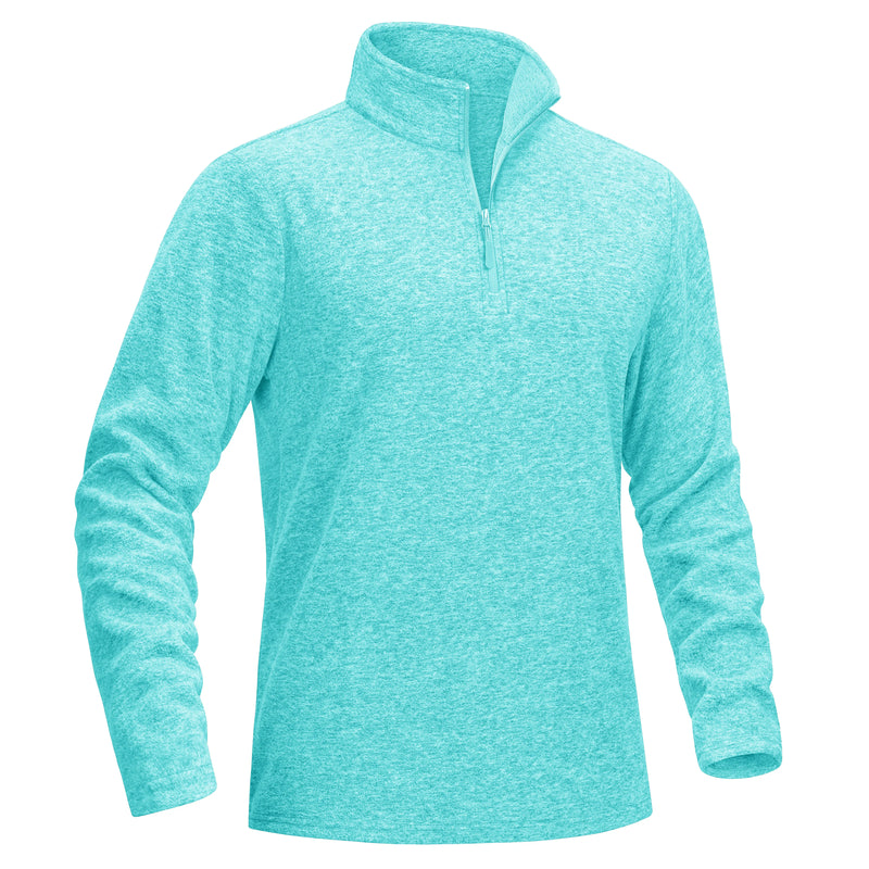 TACVASEN Men's Quarter Zip Up Fleece Pullover Warm Windproof Sweaters High Stand Collar Polyester Sweatshirts Fit Hike And Golf