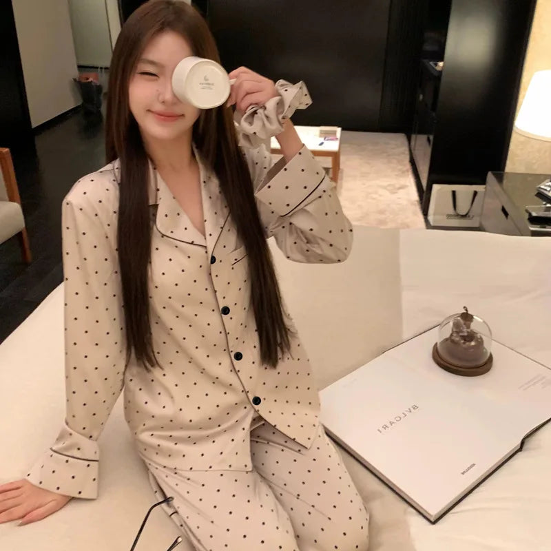2 Piece Set Pijama Women's Pajamas Set Spring Autumn Long Sleeve Tops Trousers Sleepwear Women Night Clothes Pyjamas Lounge Wear