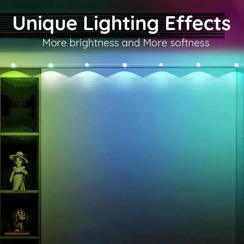 បន្ទះ LED ពណ៌សុបិន Rgb LED Strip បញ្ជាពីចម្ងាយដោយប៊្លូធូស APP ឆ្លាតវៃ RGB Ealight ចង្កៀង DIY ធ្វើសមកាលកម្មតន្ត្រី កម្មវិធីកំណត់ពេលវេលា ការពារទឹកជ្រាប ការតុបតែងថ្ងៃឈប់សម្រាក