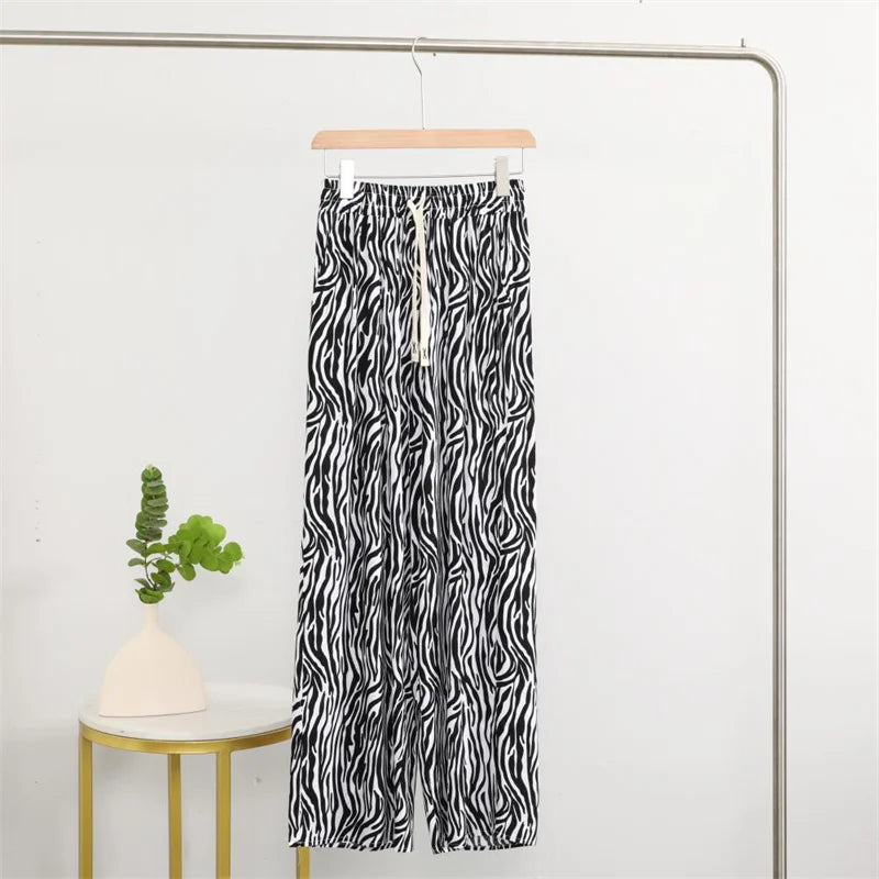 2026 New Casual High Waist Sleep Pants Women Striped Loose Ladies Pajama Pant Home Wear Trousers Pantalon Pijama Nightwear