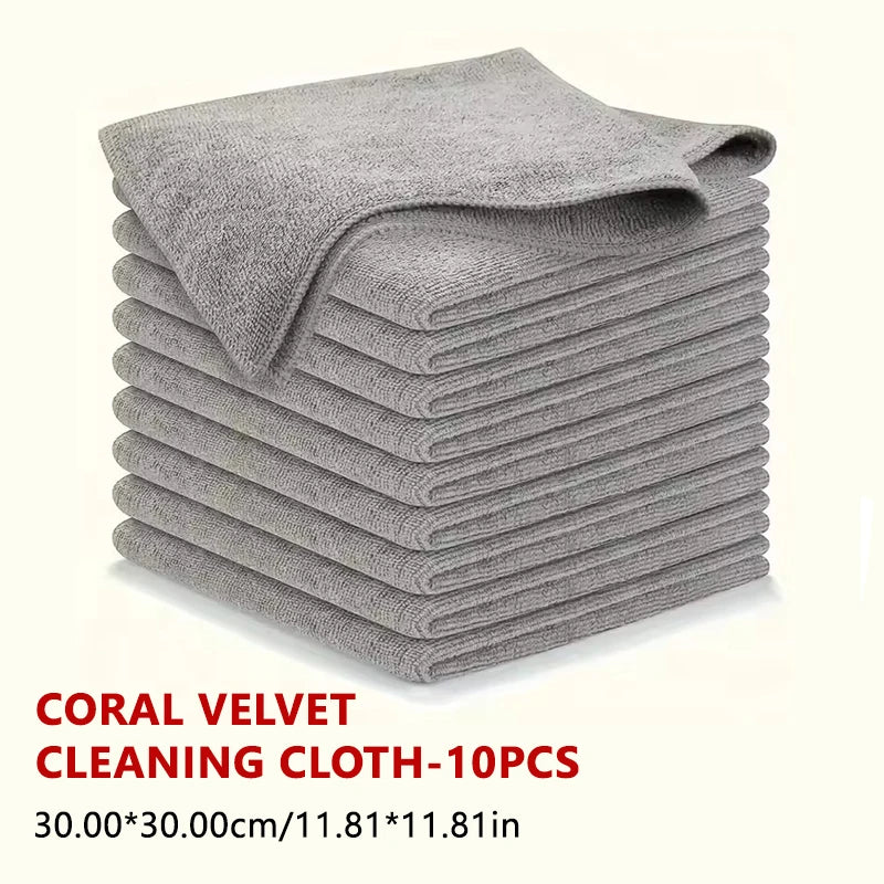 SEAMETAL 5/10pcs Microfiber Cleaning Cloths Lint Free Car Cleaning Towel Cloths Reusable Towels Absorbent for Car Home Cleaning