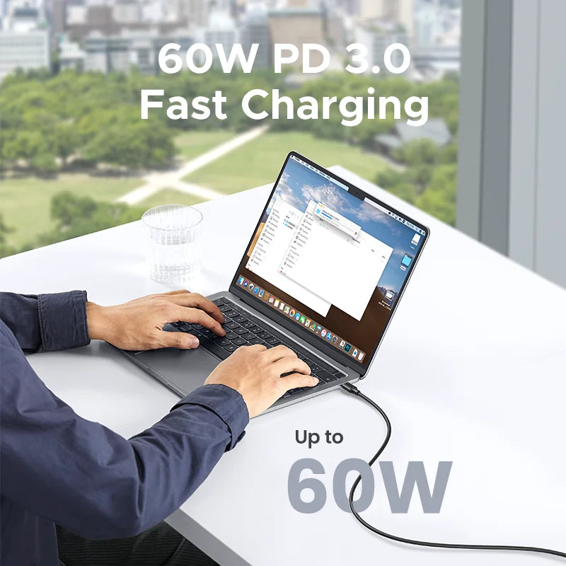 UGREEN PD60W USB C to USB C Cable for iPhone 17 16 MacBook Air Laptop iPad Samsung Xiaomi Poco Fast Charging 5A 3A Type-C Cable
