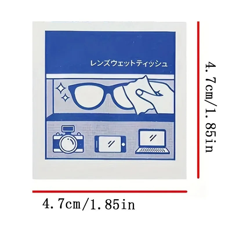 Disposable Eyeglass Cleaning Wipes Individually Packaged Suitable for Eyeglasses Smartphones Tablet Screens No Residue