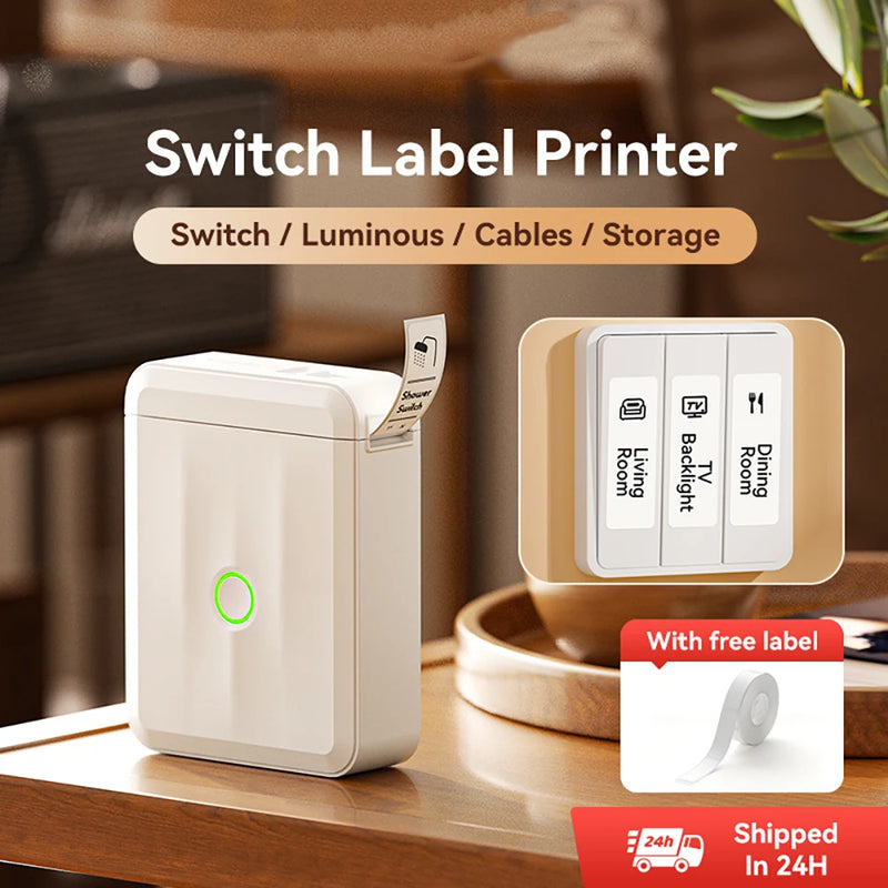 Mini Portable NIIMBOT D110 Switch Label Printer Inkless Thermal Label Self-adhesive Sticker Home Wireless Labeling Machine