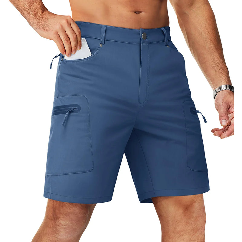 TACVASEN Summer Cargo Shorts Men's Quick Dry Hiking Fishing Shorts Multi-pockets Stretch Waist Casual Shorts Outdoor Male