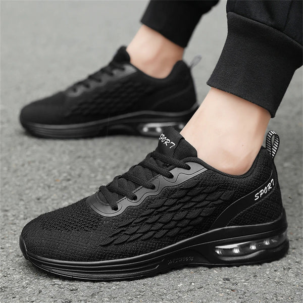 Men women's mesh casual sneakers four seasons new breathable light soft-sole shock-absorbing outdoor couple running sports shoes