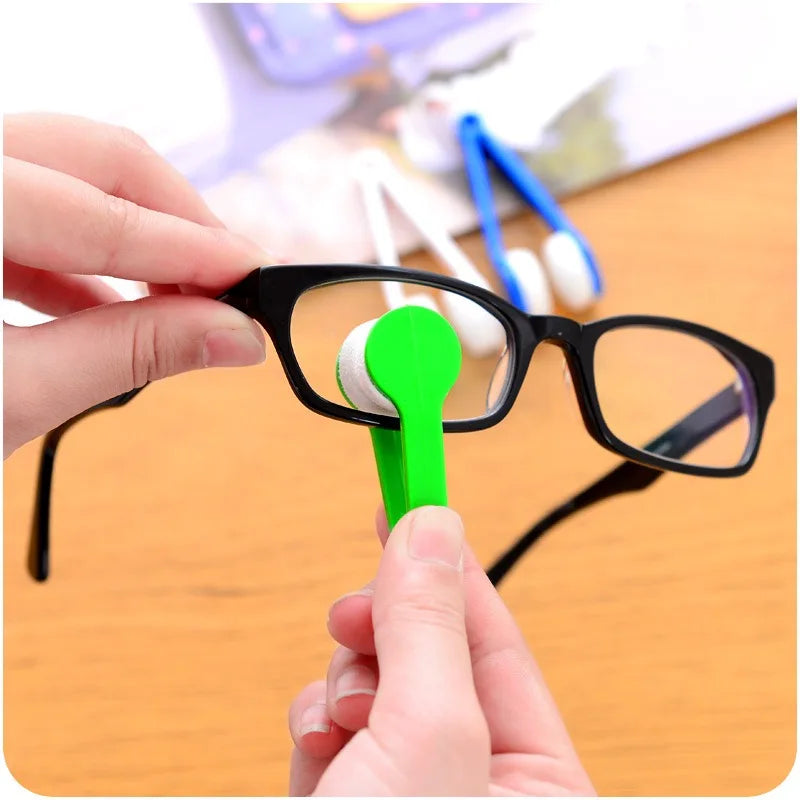 Suede Portable Glasses Cloth Handy Cleaning Wiping Tool with Clip Scratch-Free Lens Care