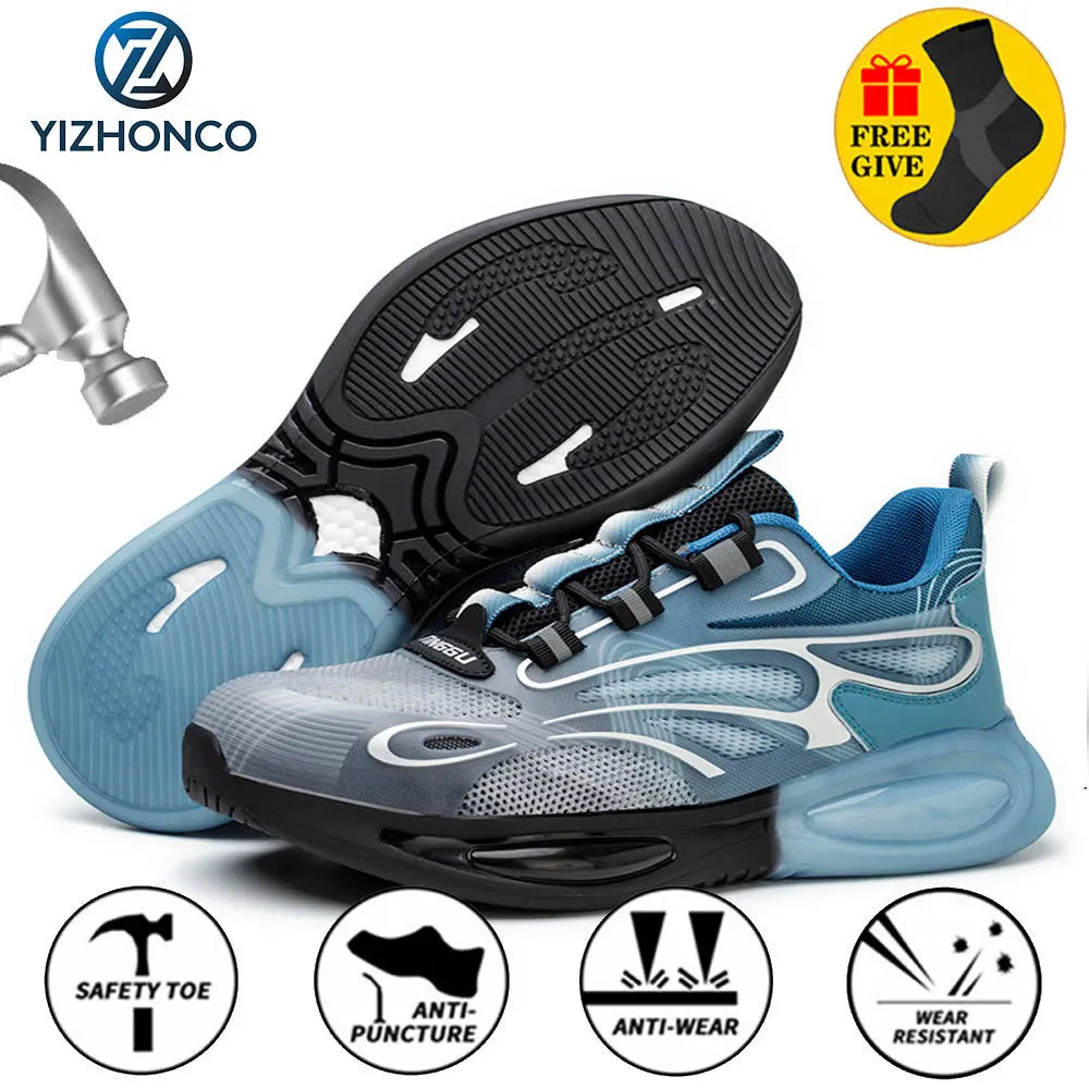 Autumn Safety Sport Safty Protective Shoes Anti-smashing Work Boots Steel Toe Shoes Women And Men Work Shoe Sneakers YIZHONCO TG-58