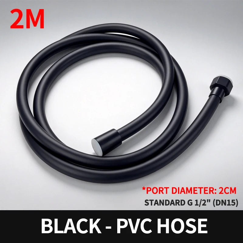 ទុយោទឹកផ្កាឈូក PVC ដែលអាចបត់បែនបានជាសកល ទំហំ 1.5/2 ម៉ែត្រ ធន់នឹងការផ្ទុះ ប្រឆាំងនឹងការជាប់គាំង ជំនួសបំពង់ទឹកសម្រាប់ក្បាលម៉ាស៊ីនទឹកងូតទឹកបន្ទប់ទឹក