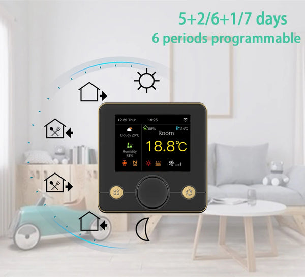 ឧបករណ៍វាស់សីតុណ្ហភាព Smart Tuya WiFi ឧបករណ៍ចាប់សញ្ញាសំណើម ឧបករណ៍បញ្ជាសីតុណ្ហភាព ទឹក អគ្គិសនី ឡចំហាយឧស្ម័ន Alexa Google Yandex