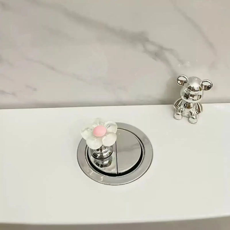 Cute Flower Toilet Press, Long Nail Nail Nail Art, Creative Bathroom Water Tank Flush Switch Button