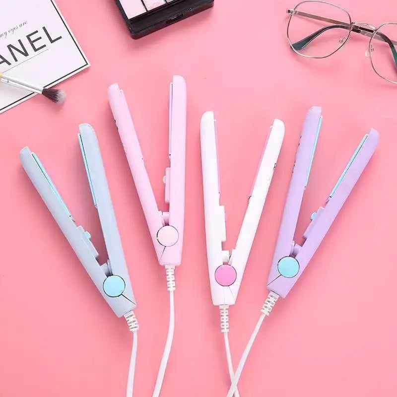 Portable Mini Flat Iron Dual Use Hair Straightener Curler Travel Bangs Styling Hair Tool