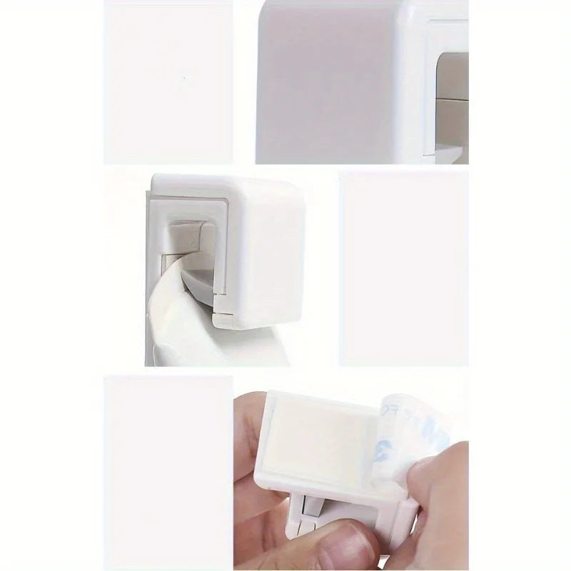 1/2/3pcs hole-free Wall-Mounted Toothpaste,Facial Cleanser Holder Clip,Multi-Functional Bathroom Storage Organizer. bathroom