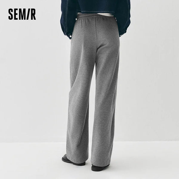 ខោស្ត្រី Semir មានស្រទាប់ក្រណាត់រោមចៀម រចនាបទរលុង ជើងធុង ចង្កេះយឺត រចនាប័ទ្មអប្បបរមា រចនាប័ទ្មប្រចាំថ្ងៃ រដូវរងា 2026