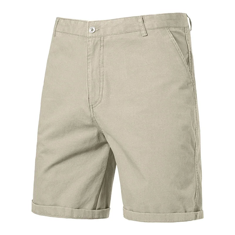 Breath Weave Male Knee Shorts Front Zip Closure Two Back Pockets Daily Office Semi Formal Casual Short Trousers