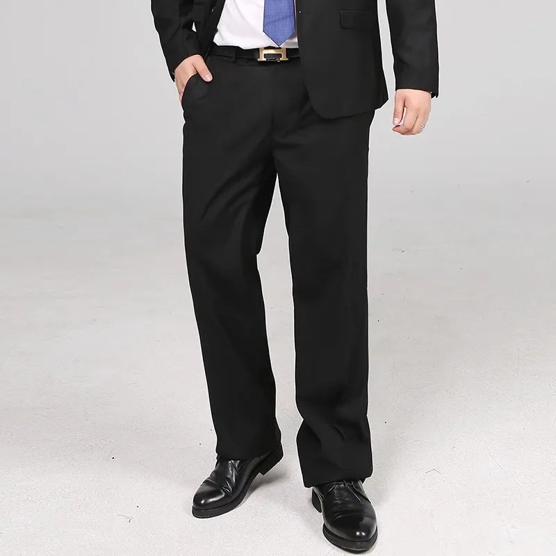 10XL Men's Black Suit Pants, Business Casual Trouser, Dark Blue Male Cool Choice Pant, New 2026