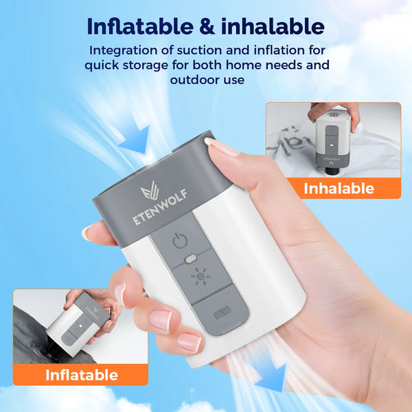 ស្នប់ខ្យល់អគ្គិសនី ETENWOLF AIR 5 PRO 720 LPM 4X Quick 10400 mAh ស្នប់ខ្យល់ចល័តសម្រាប់អណ្តែតទឹកក្នុងអាង