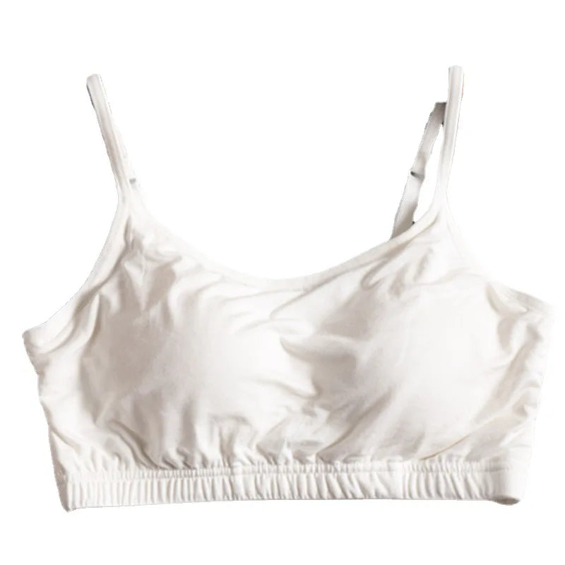 Modal Rimless Bra Underwear Nightwear Women's Tube Top Chest Pad Integrated Small Sling Vest One Piece Sleepwear Pajamas