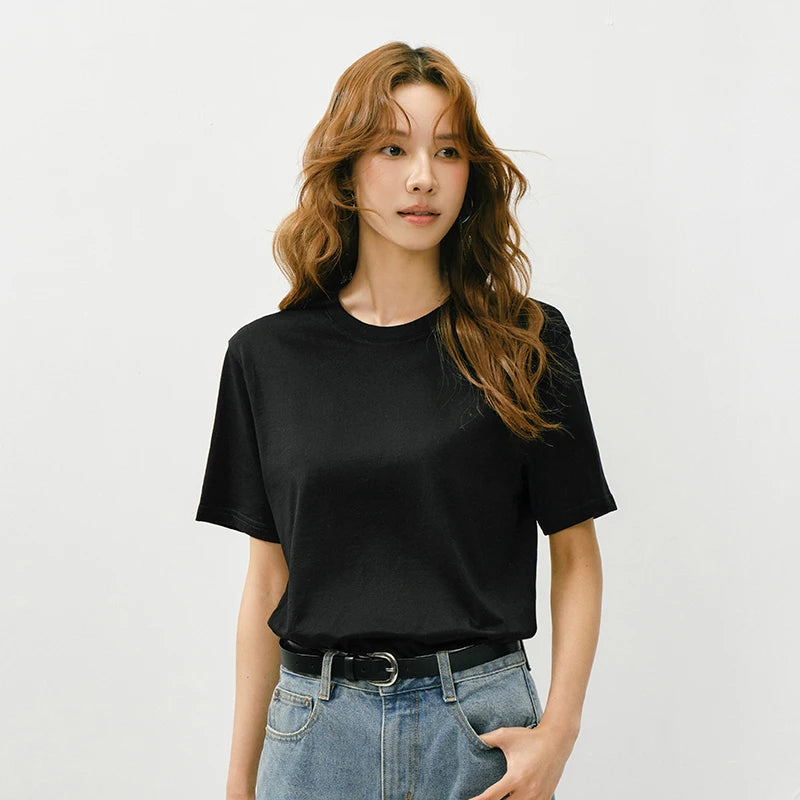 Semir Casual Tshirt Men 2026 Spring Cotton Solid Inner Layer Print Casual O neck Tshirts Basic Tops
