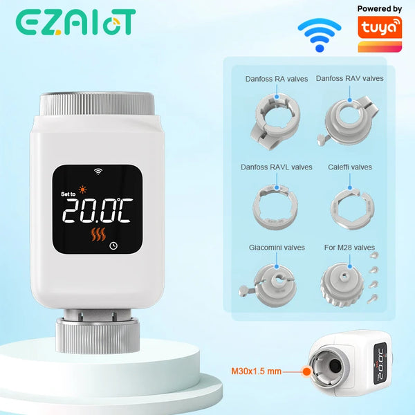 Tuya WiFi/Zigbee Thermostat Radiator Actuator Smart TRV Thermostatic Valve Heating Temperature Controller Alexa Google Home