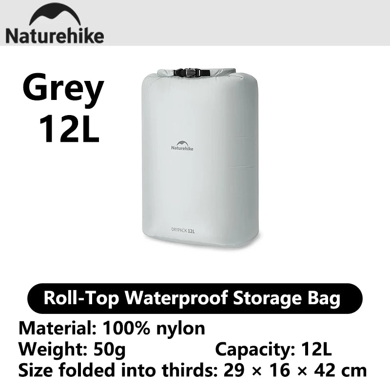 Naturehike 2026 Large New Outdoor Ultralight Roll Top PU2000+ Waterproof Storage Bag Picnic Camping Drinking Water Storage Bag