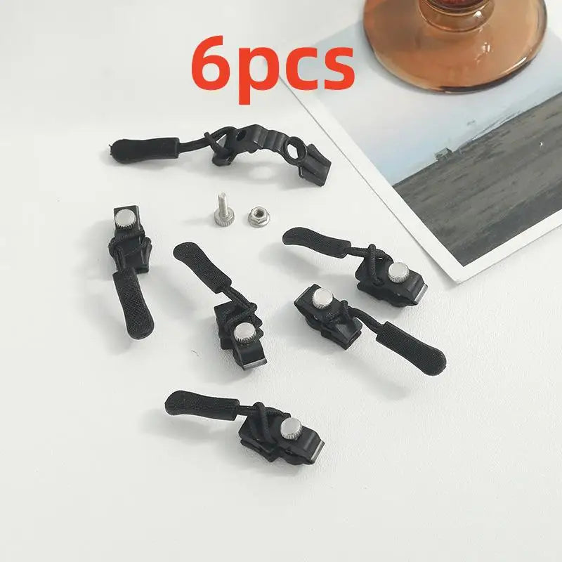 6pcs Zipper Repair Kit with Detachable Pulls & Sliders for Bags, Jackets, Shoes, No-Tools Needed