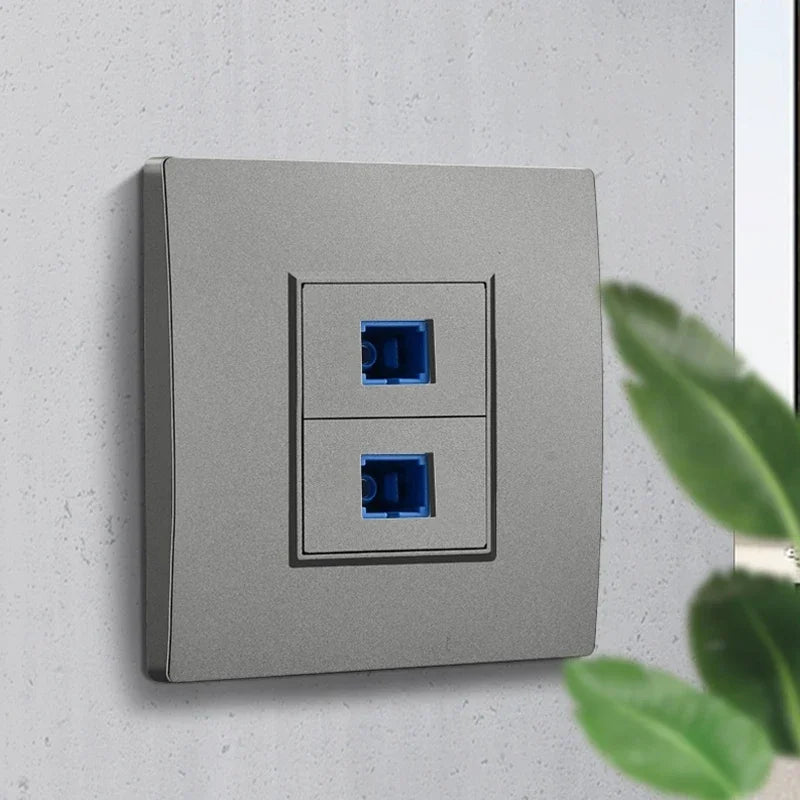 Depoguye Wall-mounted one port fiber optic information socket panel, SC fiber optic wall connector panel with fiber optic cable