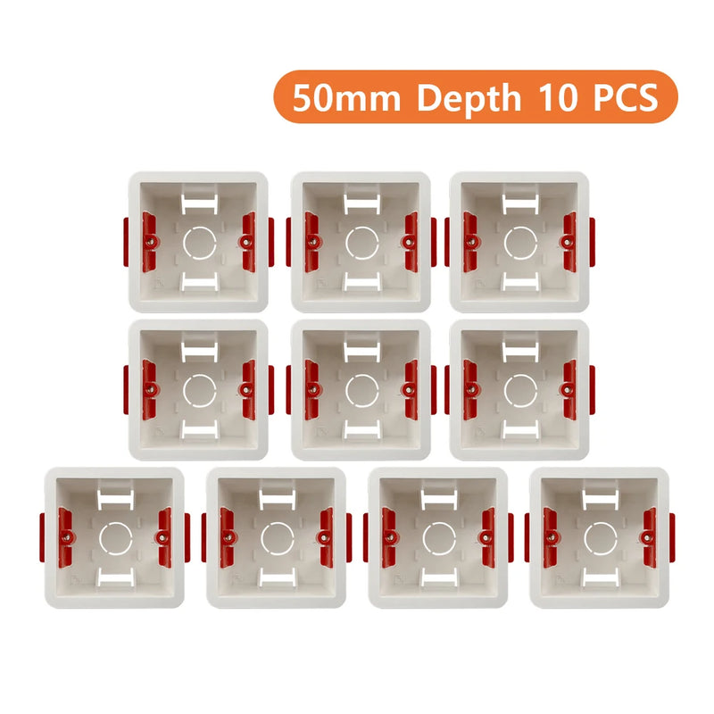 86 Type Switch Mounting Box Cassette Flame Retardant Plastic PVC Junction Back Box Universal White Electrical Concealed Box