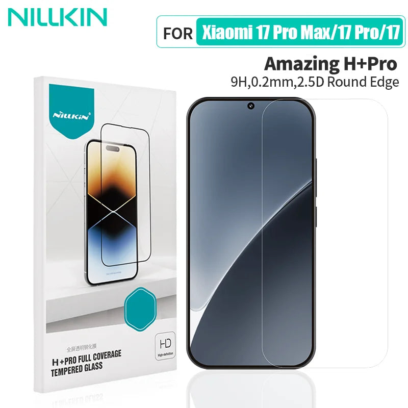 NILLKIN For Xiaomi 17 Pro Max Screen Protector Film H+PRO HD Clear Tempered Glass Glass Film for Xiaomi 17 Pro for Xiaomi 17